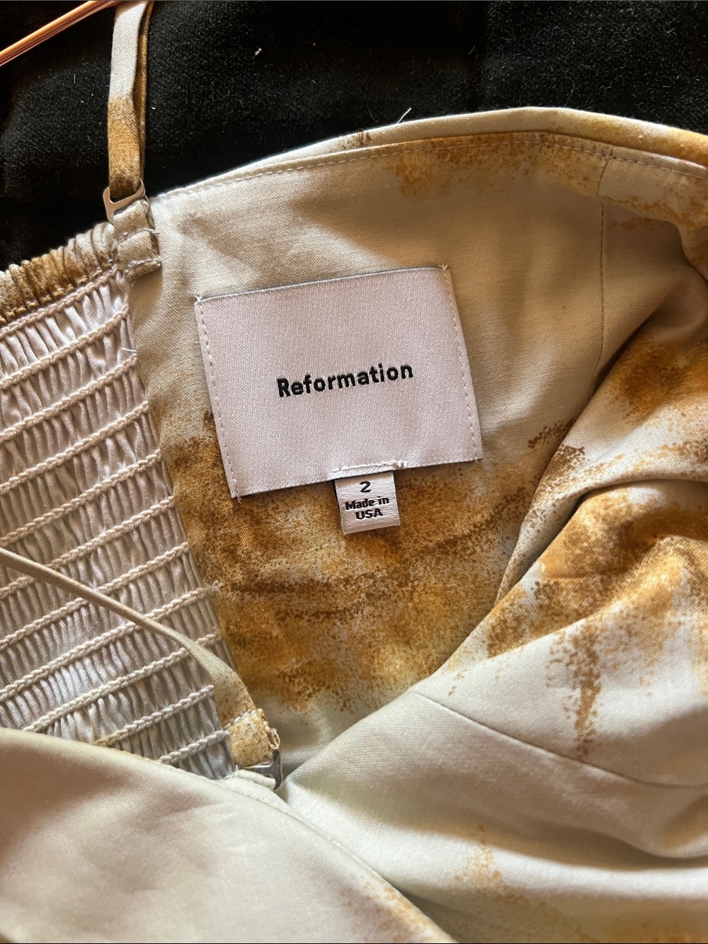 Reformation Kastoria Dress in Golden Hour - Picture 2 of 8